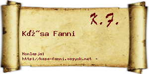 Kása Fanni névjegykártya