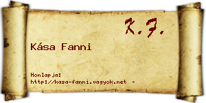 Kása Fanni névjegykártya