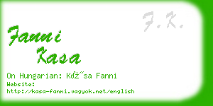 fanni kasa business card